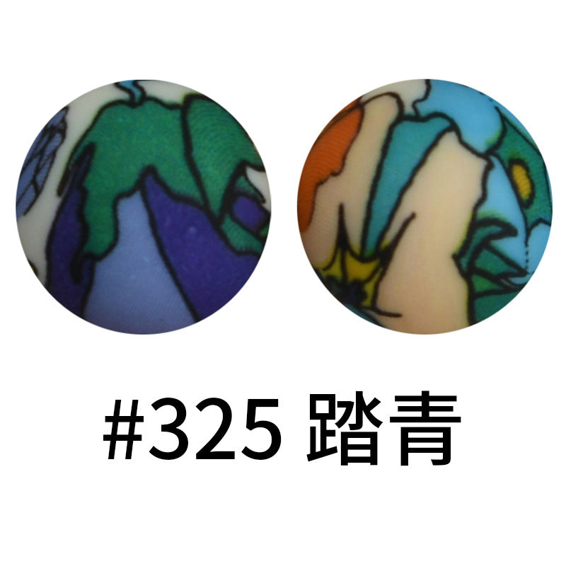 Wholesale 50pcs 16mm Print Silicone Beads Colorful Silicone Water Transfer Beads